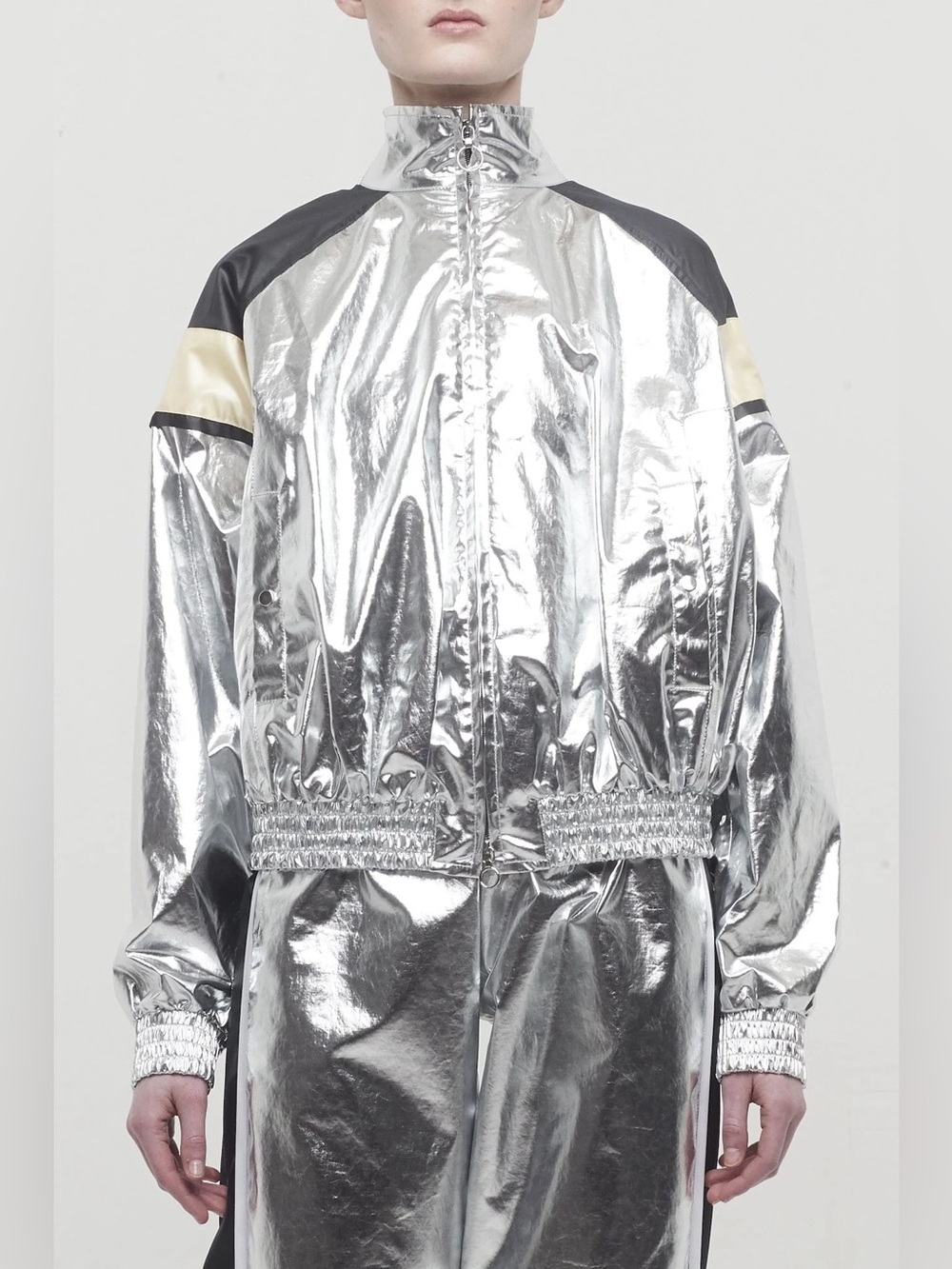 Rabanne Metallic Silver Coated Jacket Size 38